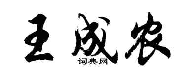 胡問遂王成農行書個性簽名怎么寫