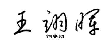 梁錦英王翊暉草書個性簽名怎么寫