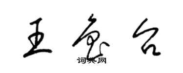 梁錦英王魯台草書個性簽名怎么寫