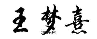 胡問遂王夢熹行書個性簽名怎么寫