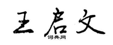 曾慶福王啟文行書個性簽名怎么寫