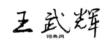 曾慶福王武輝行書個性簽名怎么寫