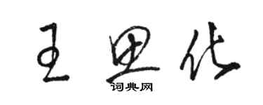 駱恆光王思化草書個性簽名怎么寫