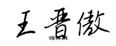 王正良王晉傲行書個性簽名怎么寫