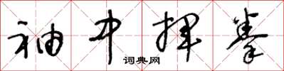 王冬齡袖中揮拳草書怎么寫