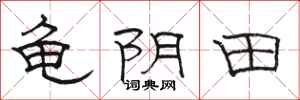 駱恆光龜陰田隸書怎么寫