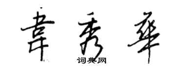 王正良韋秀華行書個性簽名怎么寫