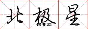 荊霄鵬北極星行書怎么寫
