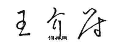 駱恆光王介尉草書個性簽名怎么寫