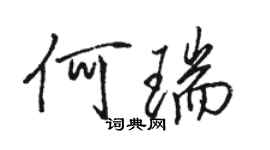 駱恆光何瑞行書個性簽名怎么寫