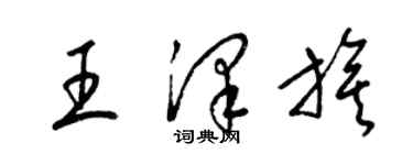 梁錦英王澤旗草書個性簽名怎么寫