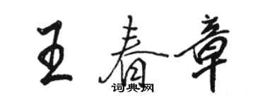 駱恆光王春章行書個性簽名怎么寫