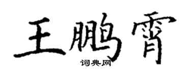 丁謙王鵬霄楷書個性簽名怎么寫
