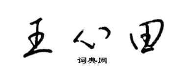 梁錦英王心田草書個性簽名怎么寫
