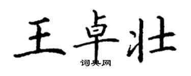 丁謙王卓壯楷書個性簽名怎么寫