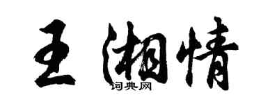 胡問遂王湘情行書個性簽名怎么寫