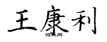 丁謙王康利楷書個性簽名怎么寫