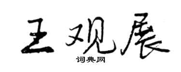 曾慶福王觀展行書個性簽名怎么寫