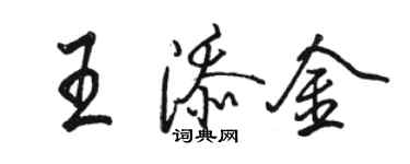 駱恆光王添金行書個性簽名怎么寫