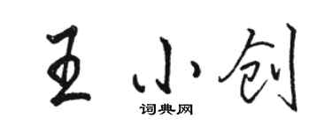 駱恆光王小創行書個性簽名怎么寫