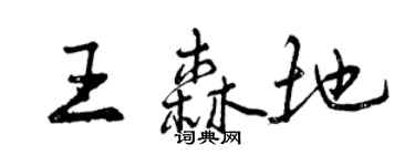 曾慶福王森地行書個性簽名怎么寫