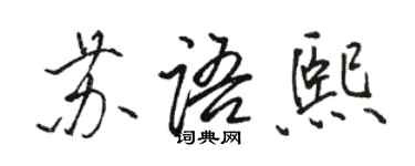 駱恆光蘇語熙行書個性簽名怎么寫