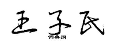 曾慶福王子民草書個性簽名怎么寫