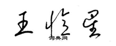 梁錦英王憶星草書個性簽名怎么寫