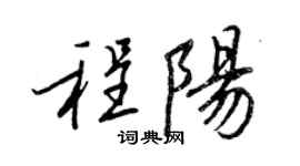 王正良程陽行書個性簽名怎么寫