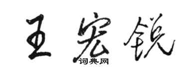 駱恆光王宏銳行書個性簽名怎么寫