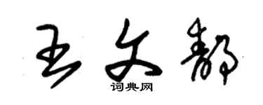 朱錫榮王文靜草書個性簽名怎么寫