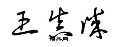 曾慶福王真誠草書個性簽名怎么寫