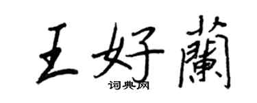 王正良王好蘭行書個性簽名怎么寫