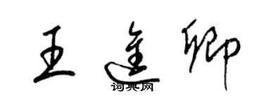 梁錦英王進卿草書個性簽名怎么寫