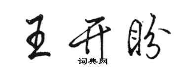 駱恆光王開盼行書個性簽名怎么寫