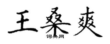 丁謙王桑爽楷書個性簽名怎么寫