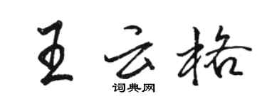 駱恆光王雲格行書個性簽名怎么寫