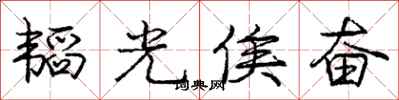 龐中華韜光俟奮行書怎么寫