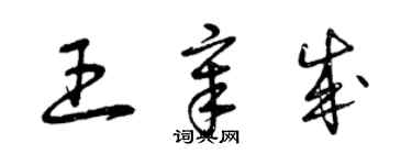 曾慶福王章成草書個性簽名怎么寫