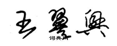 朱錫榮王翼興草書個性簽名怎么寫
