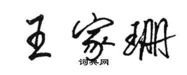 駱恆光王家珊行書個性簽名怎么寫