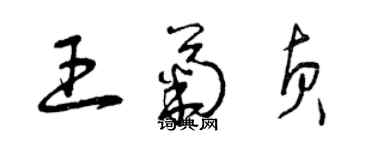 曾慶福王菊貞草書個性簽名怎么寫