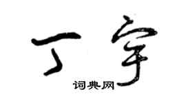 曾慶福丁宇草書個性簽名怎么寫