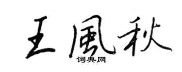 王正良王風秋行書個性簽名怎么寫