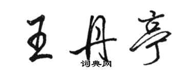 駱恆光王丹亭行書個性簽名怎么寫