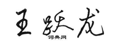 駱恆光王躍龍行書個性簽名怎么寫