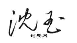 駱恆光沈玉草書個性簽名怎么寫