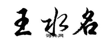 胡問遂王水名行書個性簽名怎么寫