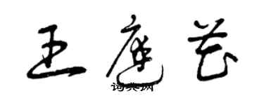 曾慶福王庭花草書個性簽名怎么寫