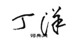 駱恆光丁洋草書個性簽名怎么寫